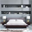 Hawthorne Collection 3 Piece Queen Panel Platform Bed in Cappuccino and Gray
