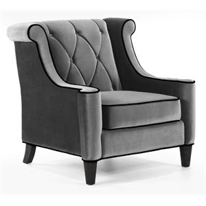 Hawthorne Collections Velvet Tufted Chair in Gray
