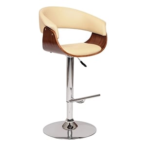 Hawthorne Collections 44.17&quot Modern Polyurethane Swivel Bar Stool in Cream