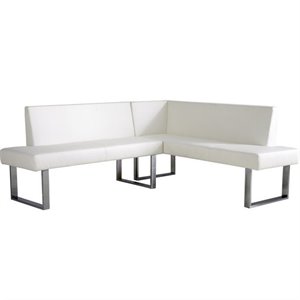 Hawthorne Collections Sectional Sofa in White and Chrome