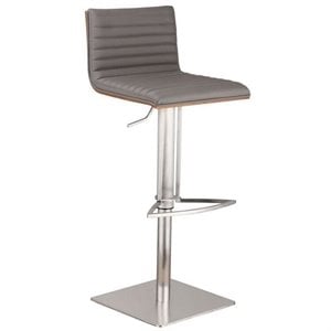 Hawthorne Collections 31.5&quot Contemporary Faux Leather Barstool in Gray