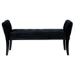 Hawthorne Collections Tufted Velvet Living Room Bench in Black