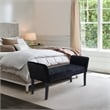Hawthorne Collections Tufted Velvet Living Room Bench in Black
