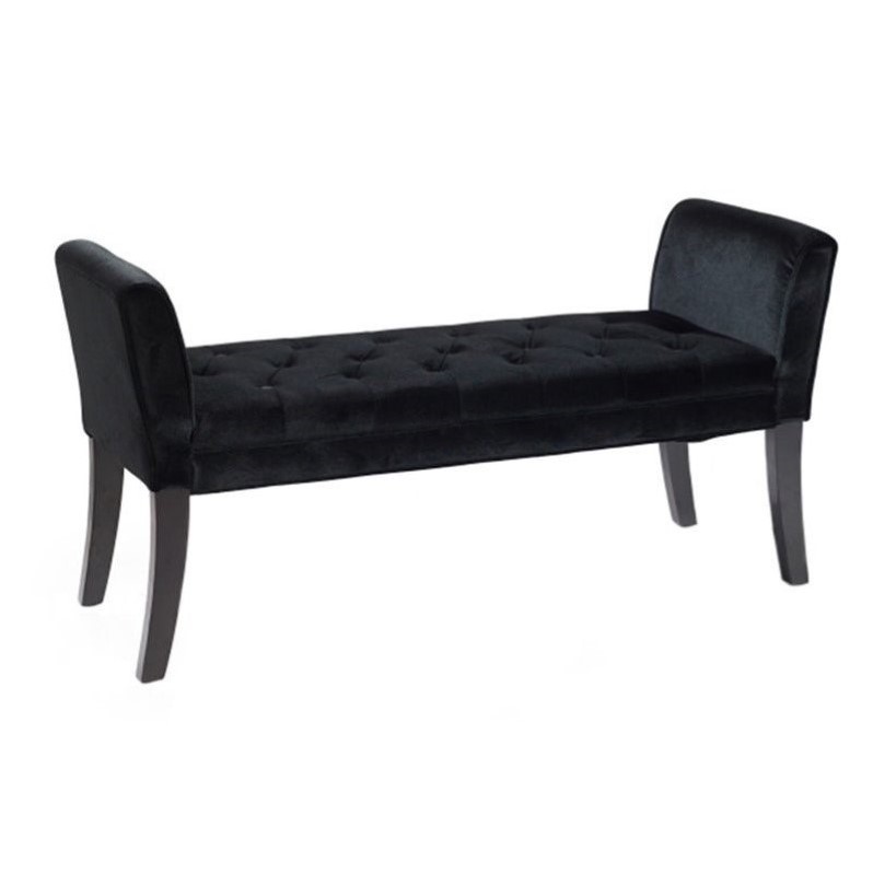 Hawthorne Collections Tufted Velvet Living Room Bench In