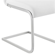 Hawthorne Collections Modern Faux Leather Dining Chair in White (Set of 2)
