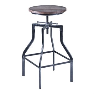 Hawthorne Collections Adjustable Bar Stool in Industrial Gray