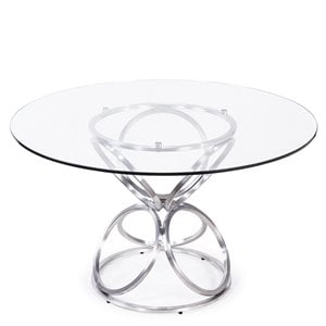 Hawthorne Collections 48&quot Round Glass Dining Table