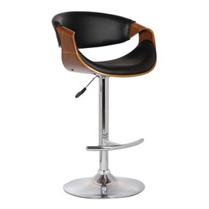 Hawthorne Collections Adjustable Swivel Bar Stool in Black