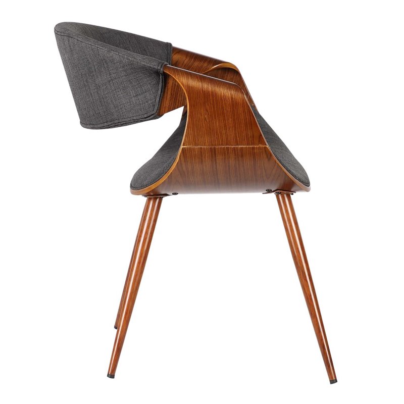 Hawthorne Collections Dining Chair in Walnut and Charcoal