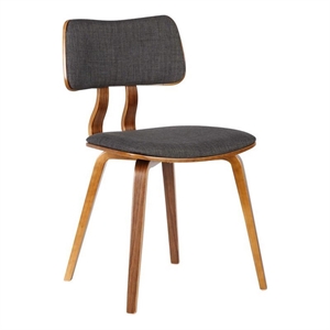 Hawthorne Collections 18.1&quot Modern Wood/Fabric Dining Chair in Charcoal