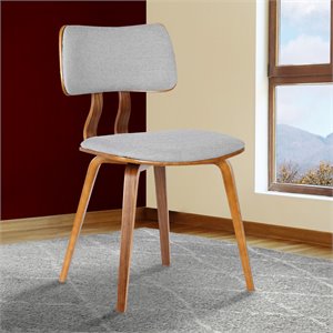 Hawthorne Collections Dining Chair in Walnut and Gray