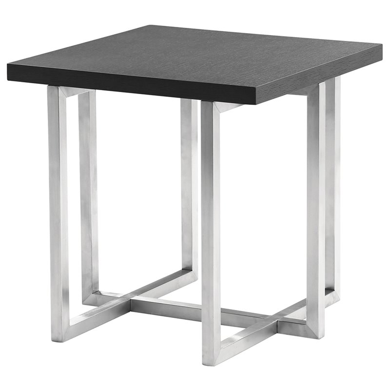 Details About Hawthorne Collections Square End Table In Gray And Brushed Silver Details About Hawthorne Collections Square End Table In Gray And Brushed Silver