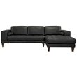 Hawthorne Collections Modern Leather Right Facing Sectional in Black
