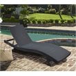 Hawthorne Collections Adjustable Patio Chaise Lounge in Black