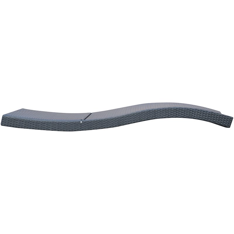 Hawthorne Collections Adjustable Patio Chaise Lounge in Black