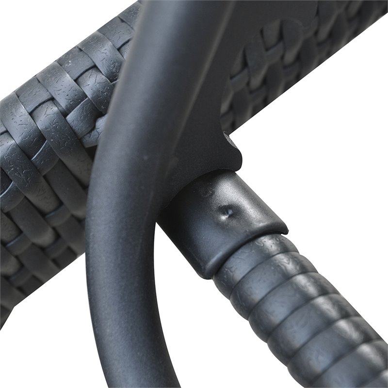 Hawthorne Collections Adjustable Patio Chaise Lounge in Black