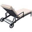 Hawthorne Collections Modern Fabric Adjustable Patio Chaise Lounge in Beige