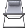 Hawthorne Collections Modern Aluminum Outdoor Deck Chair in Gray