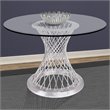 Hawthorne Collections Round Contemporary Stainless Steel Dining Table in Silver