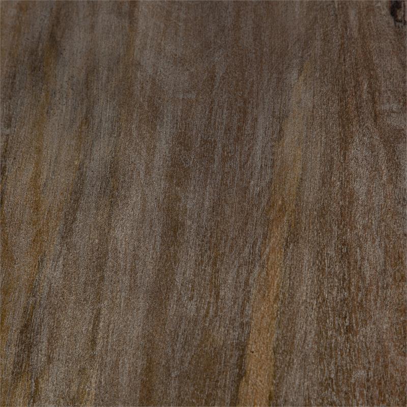Hawthorne Collections Round Wood Coffee Table in Gray Wash/Espresso