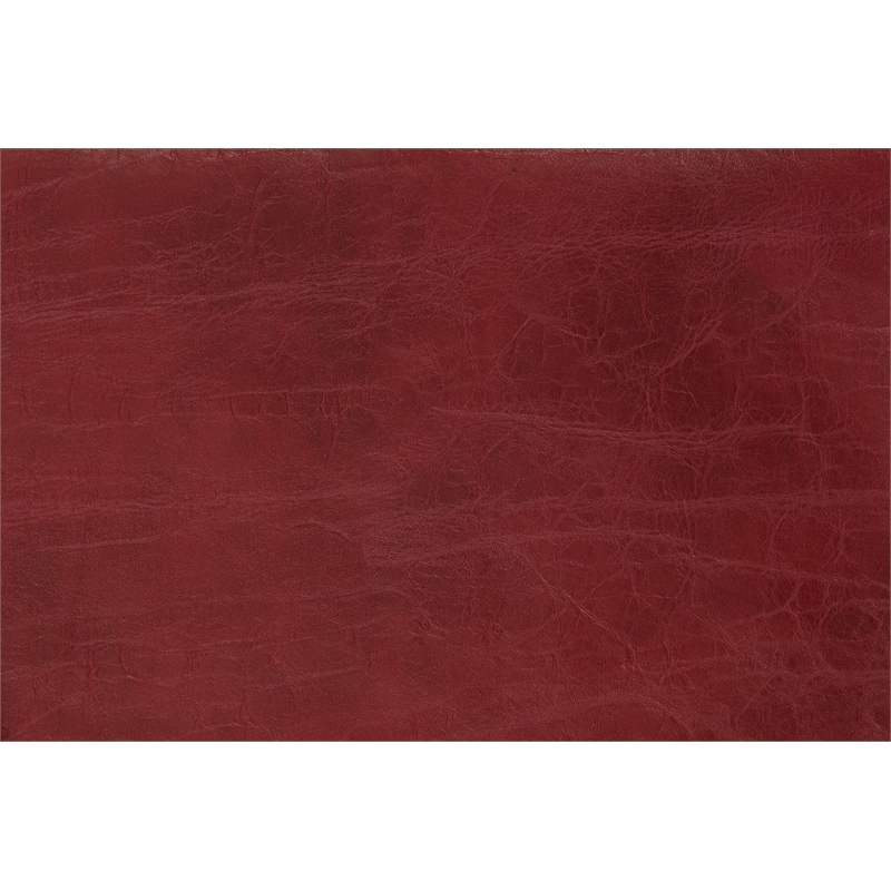 Hawthorne Collections Sussex Leather Accent Chair with Padded Cushions in Red