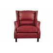 Hawthorne Collections Sussex Leather Accent Chair with Padded Cushions in Red