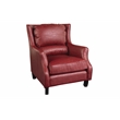 Hawthorne Collections Sussex Leather Accent Chair with Padded Cushions in Red