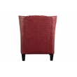 Hawthorne Collections Sussex Leather Accent Chair with Padded Cushions in Red