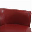 Hawthorne Collections Lowe Faux Leather Accent Chair with Barrel Back in Red