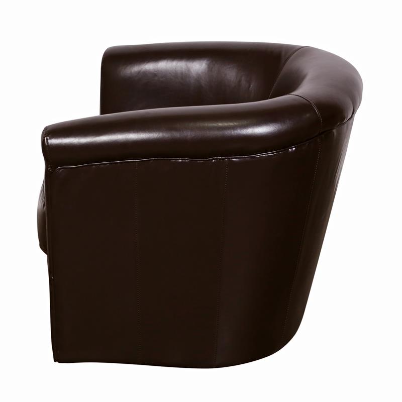Lowe Contemporary Leather-Look Swivel Accent Chair - Chocolate