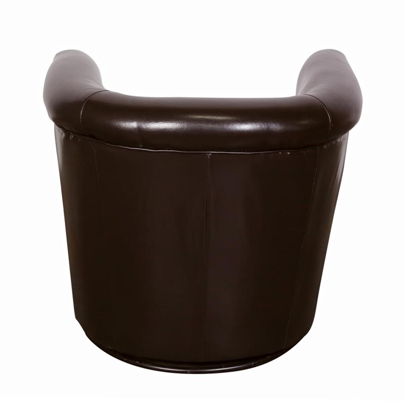 Lowe Contemporary Leather-Look Swivel Accent Chair - Chocolate