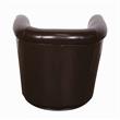 Lowe Contemporary Leather-Look Swivel Accent Chair - Chocolate