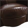 Lowe Contemporary Leather-Look Swivel Accent Chair - Chocolate