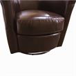 Lowe Contemporary Leather-Look Swivel Accent Chair - Chocolate