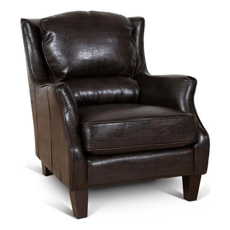 Hawthorne Collections Sussex Leather Accent Chair in Espresso Brown