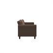 Hawthorne Collections Cushion Back Transitional Microfiber Sofa in Brown