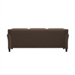 Hawthorne Collections Cushion Back Transitional Microfiber Sofa in Brown
