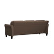 Hawthorne Collections Cushion Back Transitional Microfiber Sofa in Brown