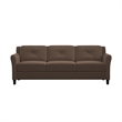 Hawthorne Collections Cushion Back Transitional Microfiber Sofa in Brown
