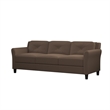 Hawthorne Collections Cushion Back Transitional Microfiber Sofa in Brown