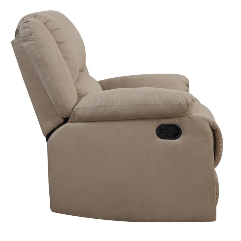 Hawthorne Collections Transitional Polyester Microfiber Recliner in Beige