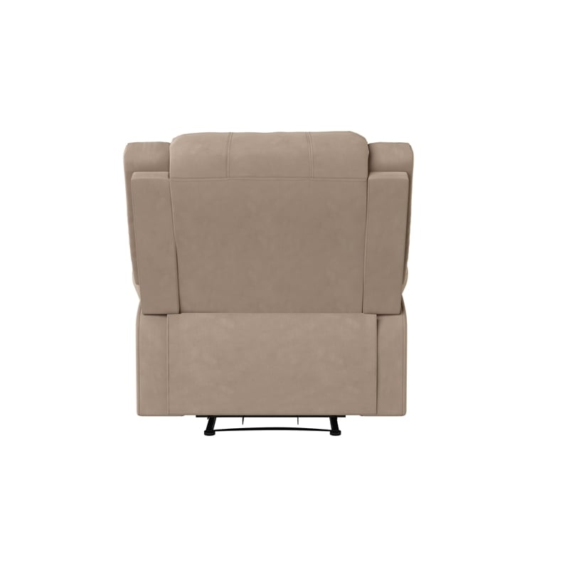 Hawthorne Collections Transitional Polyester Microfiber Recliner in Beige