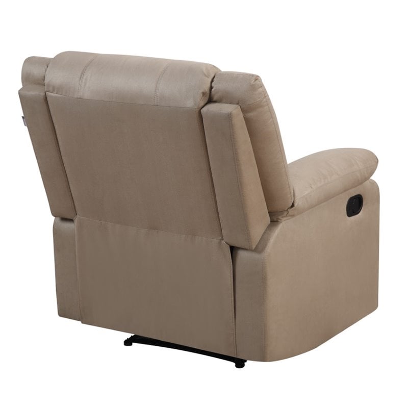 Hawthorne Collections Transitional Polyester Microfiber Recliner in Beige