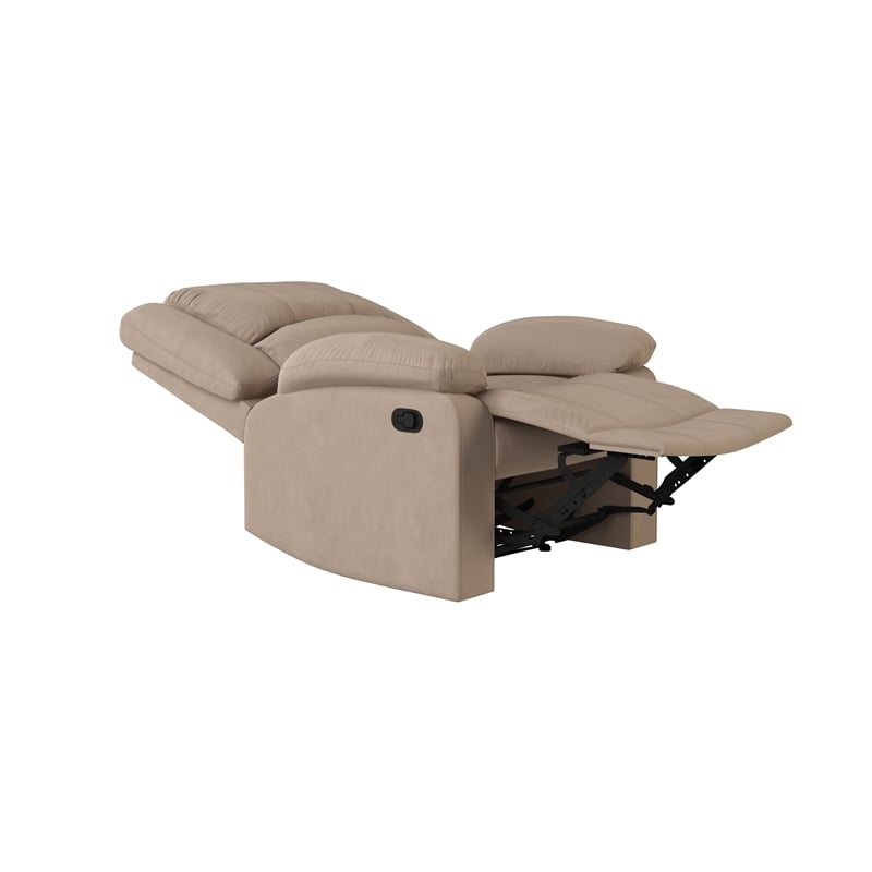 Hawthorne Collections Transitional Polyester Microfiber Recliner in Beige