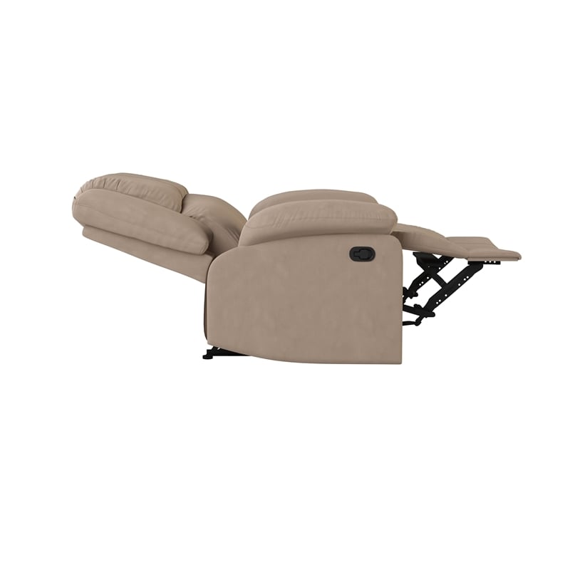Hawthorne Collections Transitional Polyester Microfiber Recliner in Beige