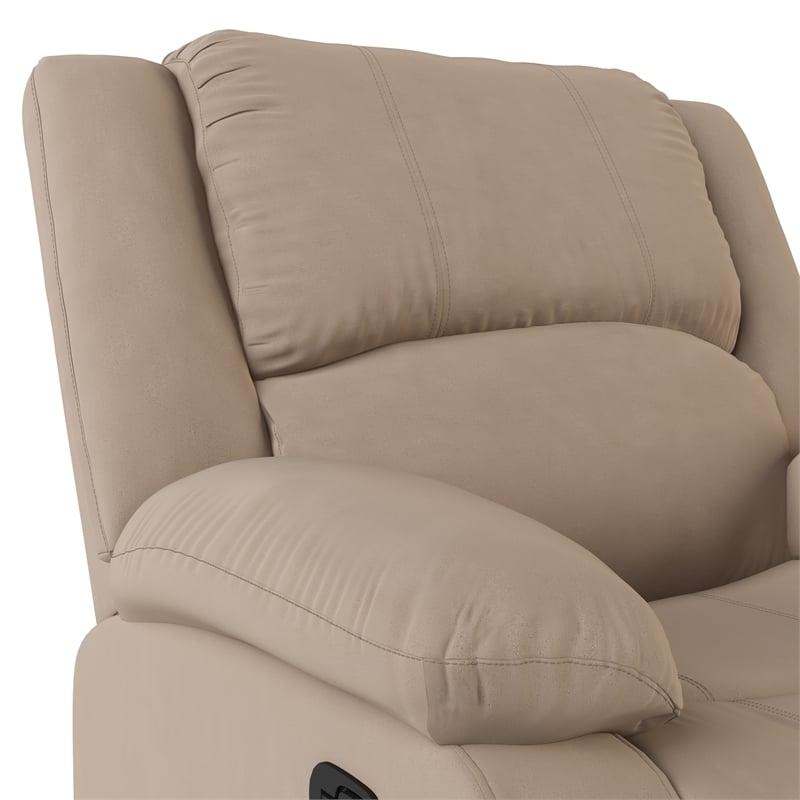 Hawthorne Collections Transitional Polyester Microfiber Recliner in Beige