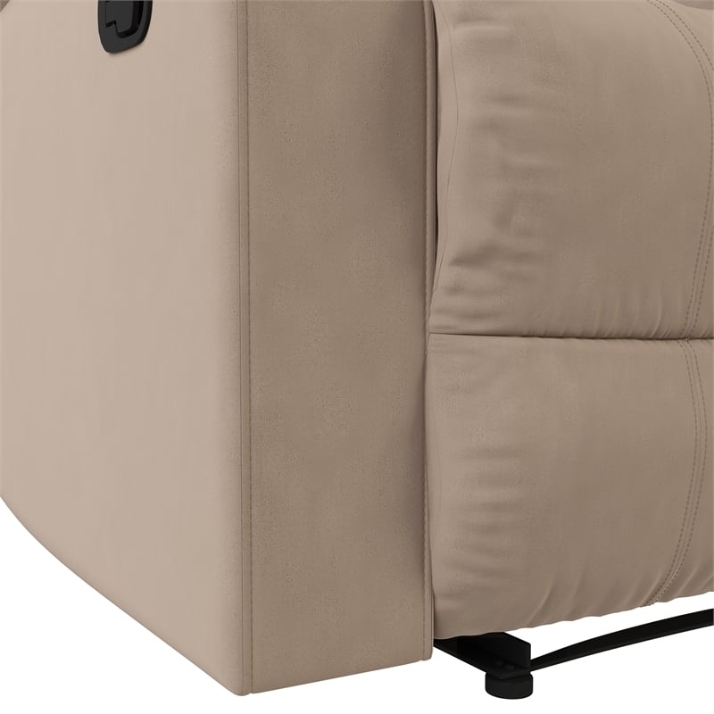 Hawthorne Collections Transitional Polyester Microfiber Recliner in Beige