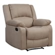 Hawthorne Collections Transitional Polyester Microfiber Recliner in Beige