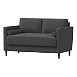 Hawthorne Collections Transitional Fabric Loveseat in Heather Gray