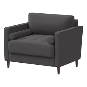 Hawthorne Collections Transitional Fabric Accent Chair in Heather Gray